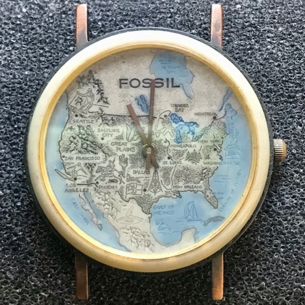 1995 U.S MAP STONE FACE FOSSIL BW-6929